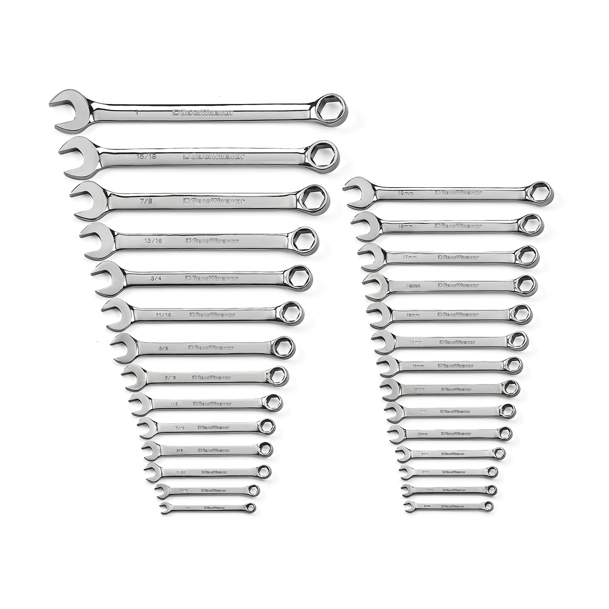 GearWrench 28 Piece 6 Point Combination SAE/Metric Wrench Set