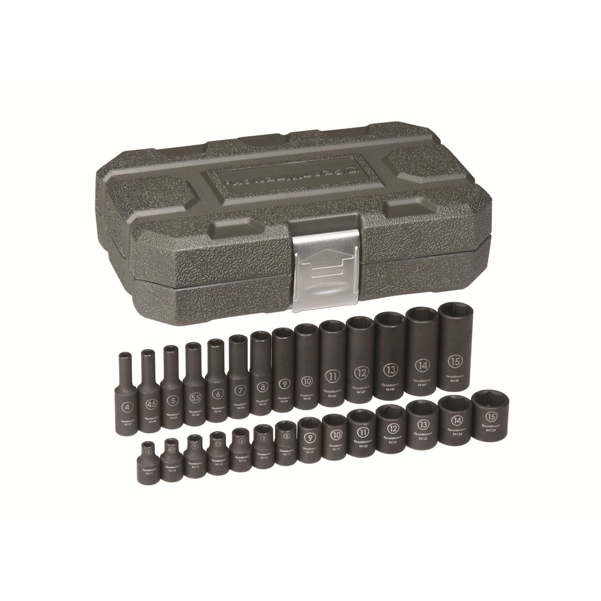 GearWrench 28 Piece 1/4 Inch Drive 6 Point Standard & Deep Impact Metric Socket Set