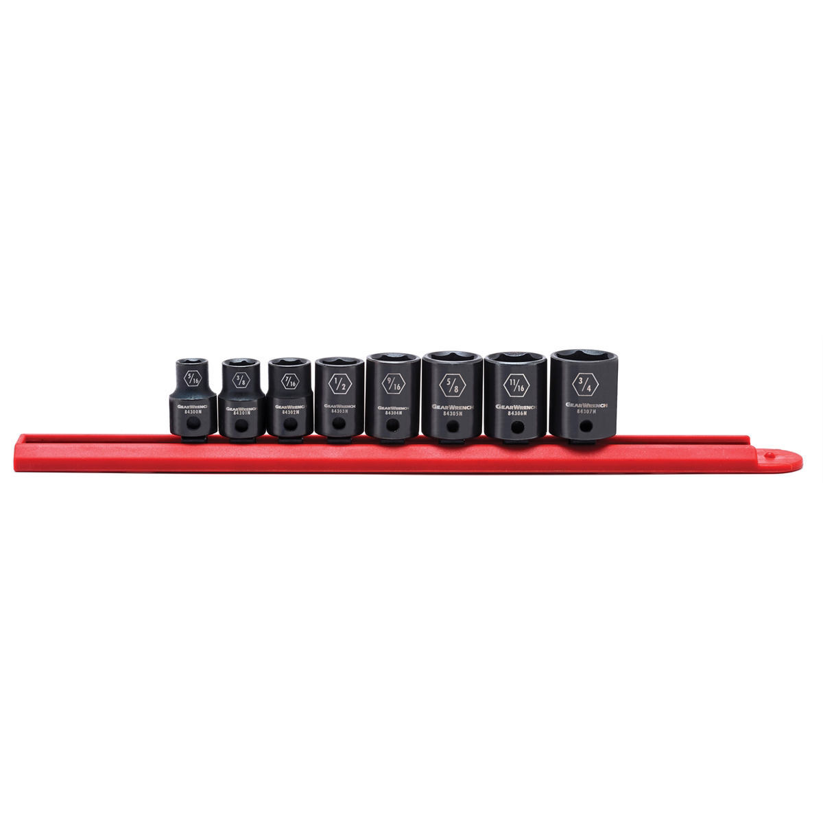 GearWrench 8 Piece 3/8 Inch Drive 6 Point Standard Impact SAE Socket Set