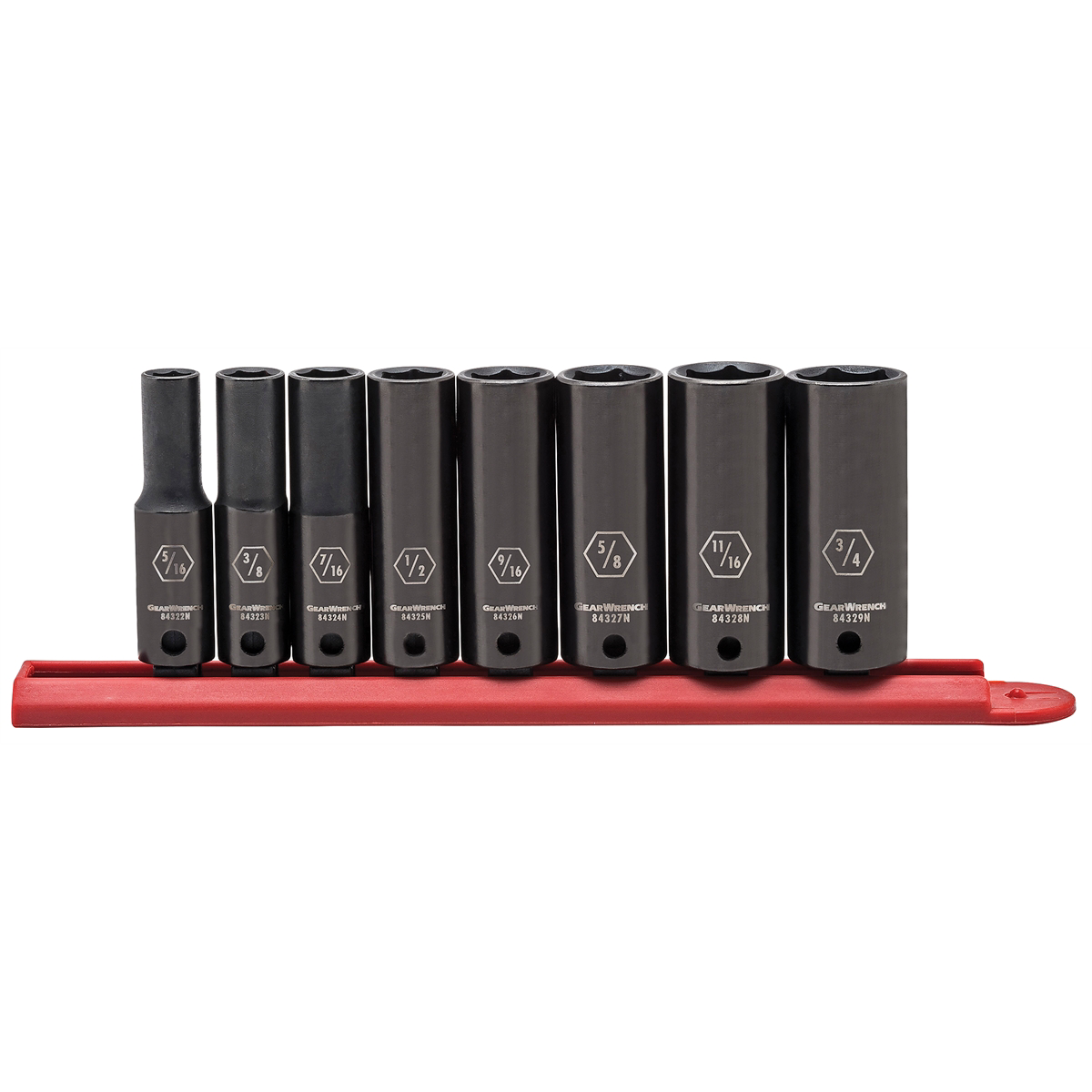GearWrench 8 Piece 3/8 Inch Drive 6 Point Deep Impact SAE Socket Set