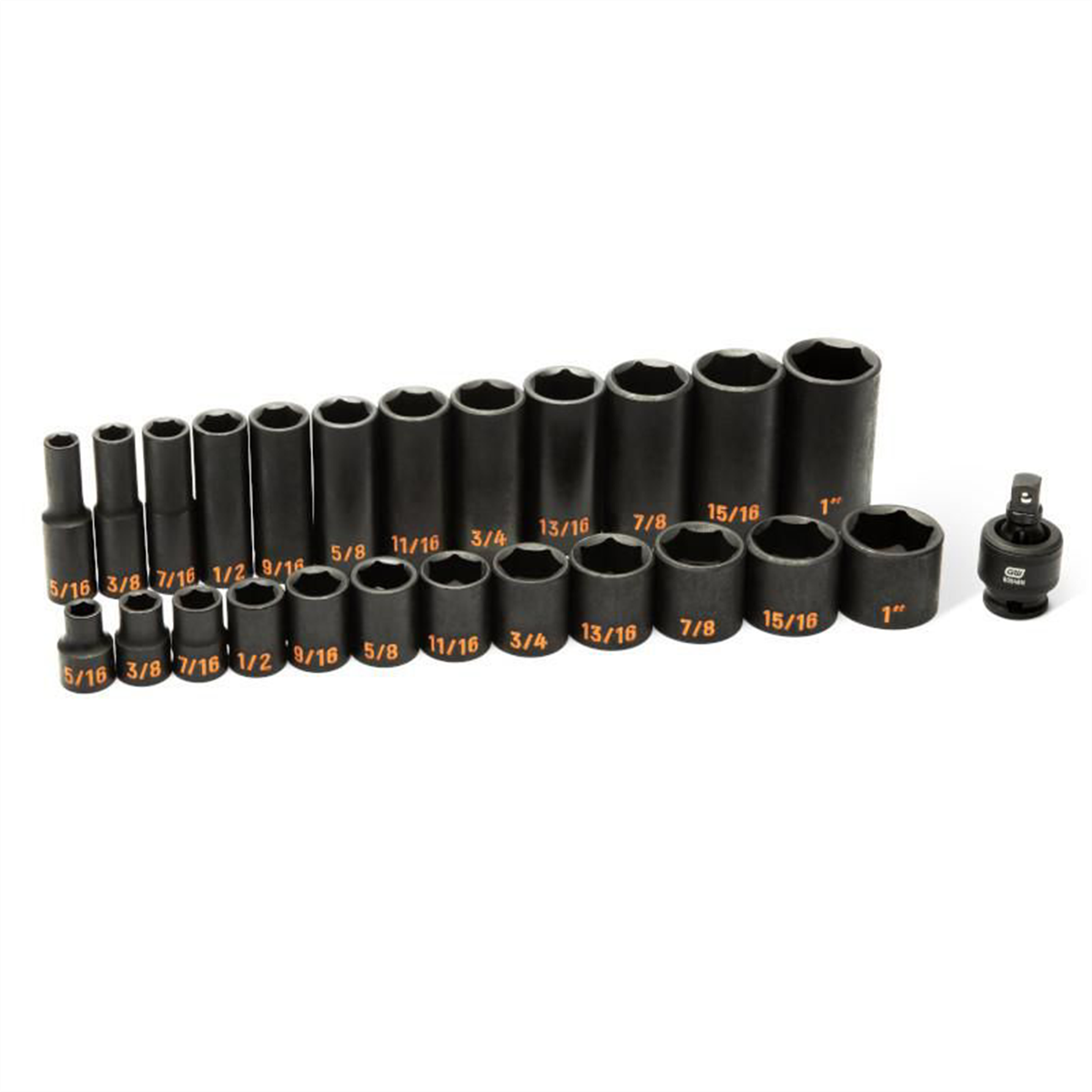 GEARWRENCH 25 Piece 3/8" Drive 6 Point SAE Hi-Viz Standard & Deep Impact Socket Set