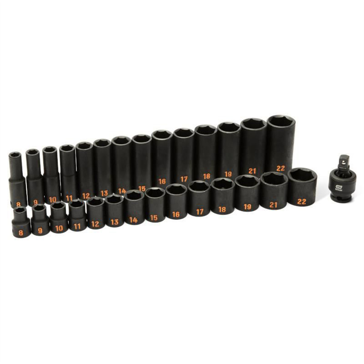 GEARWRENCH 29 Piece 3/8" Drive 6 Point Metric Hi-Viz Standard & Deep Impact Socket Set