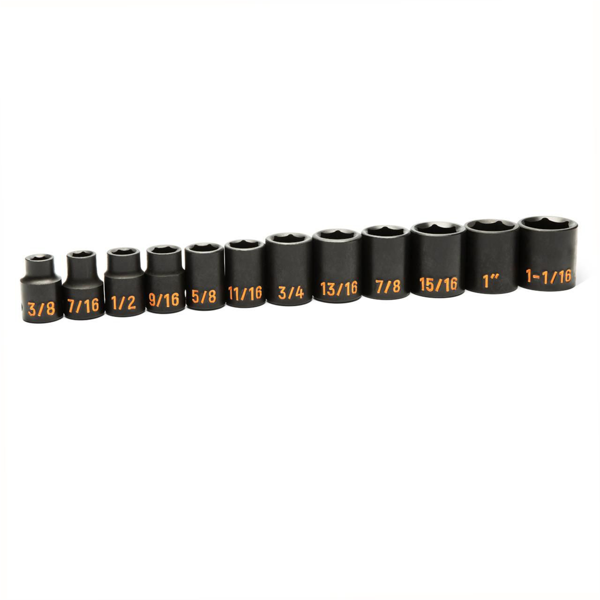 GEARWRENCH 12 Piece 1/2" Drive 6 Point SAE Hi-Viz Impact Socket Set