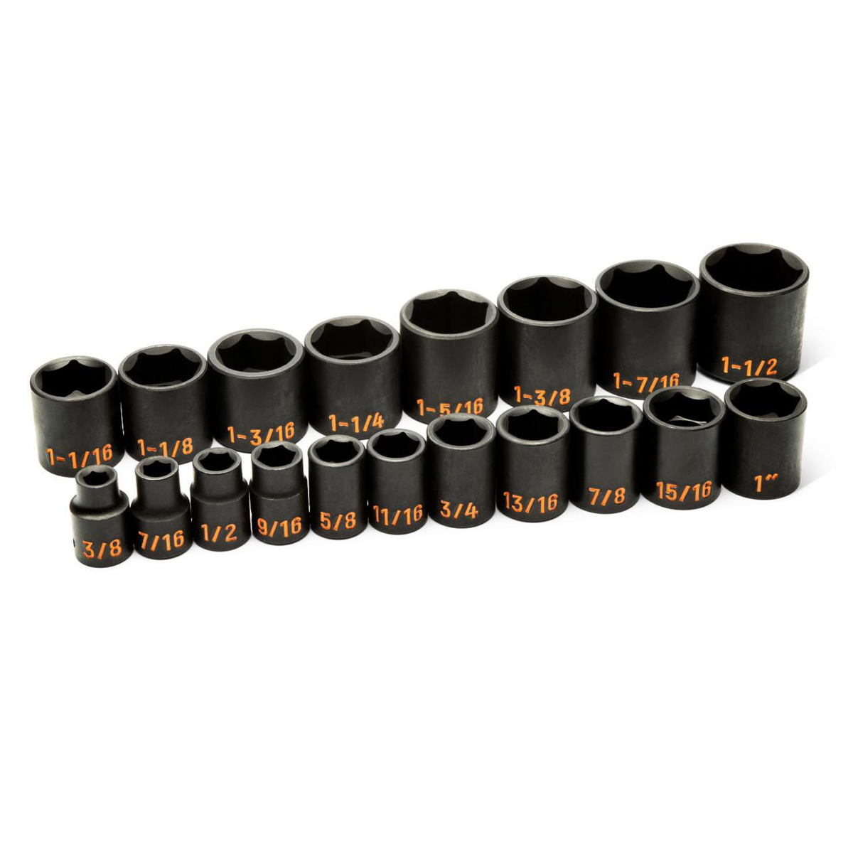 GEARWRENCH 19 Piece 1/2" Drive 6 Point SAE Hi-Viz Impact Socket Set
