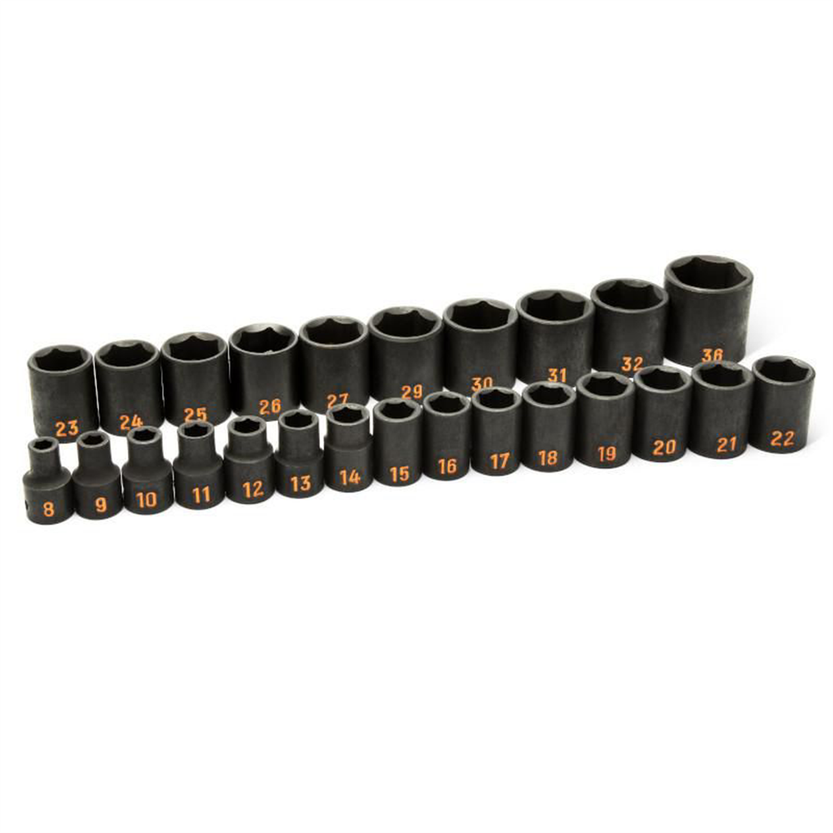 GEARWRENCH 25 Piece 1/2" Drive 6 Point Metric Hi-Viz Impact Socket Set