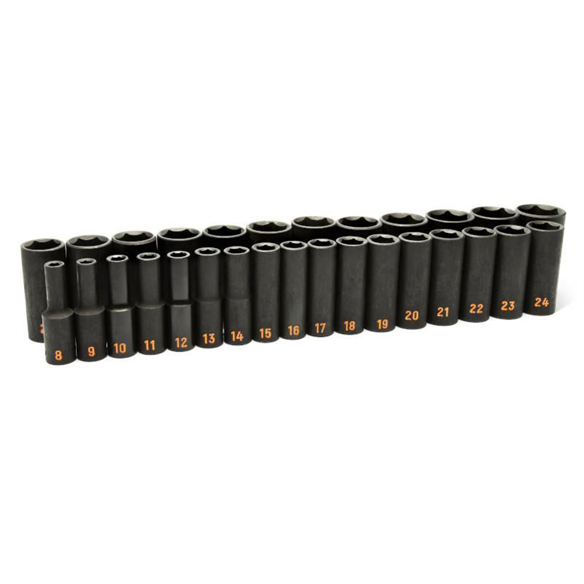 GEARWRENCH 29 Piece 1/2" Drive 6 Point Metric Hi-Viz Deep Impact Socket Set