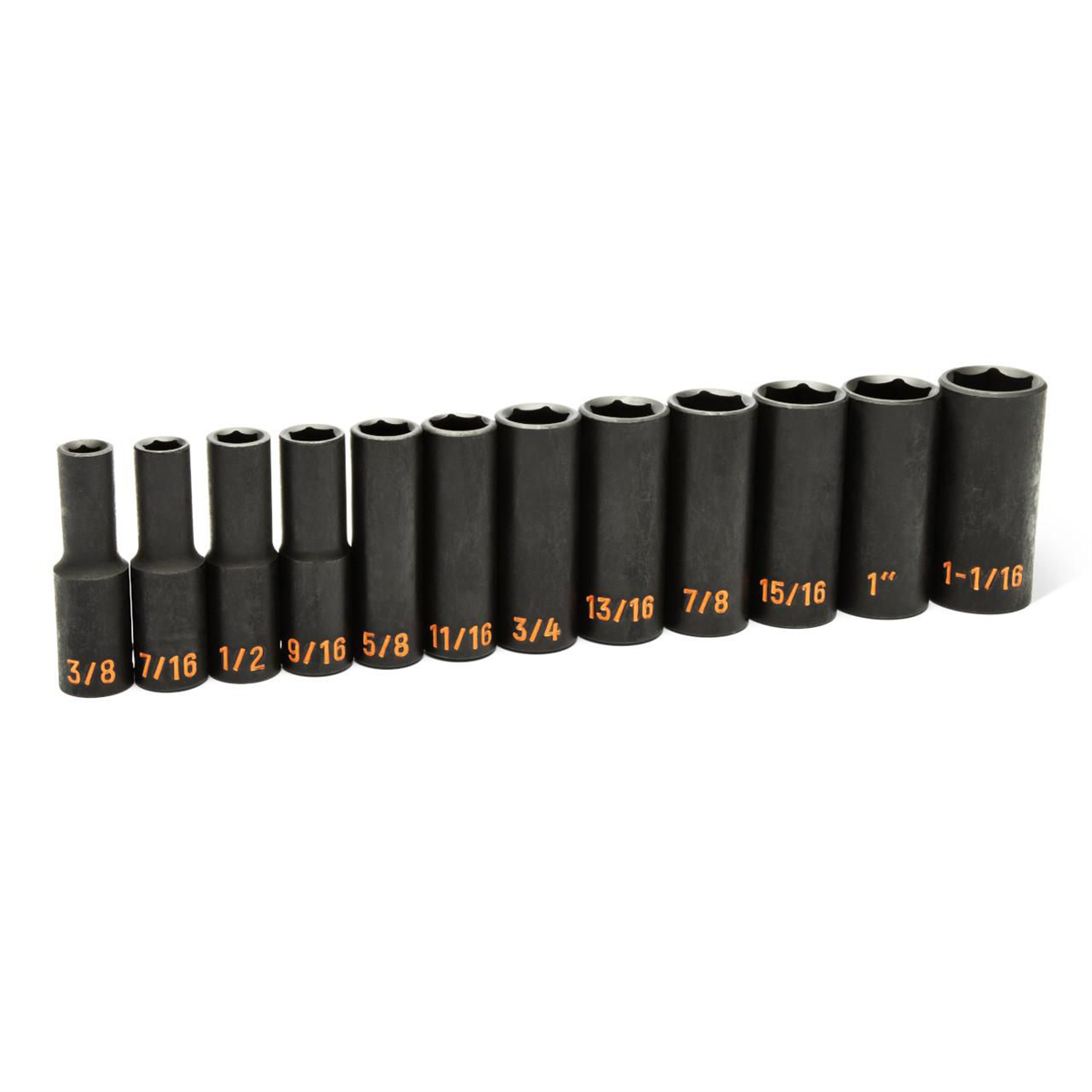 GEARWRENCH 12 Piece 1/2" Drive 6 Point SAE Hi-Viz Deep Impact Socket Set