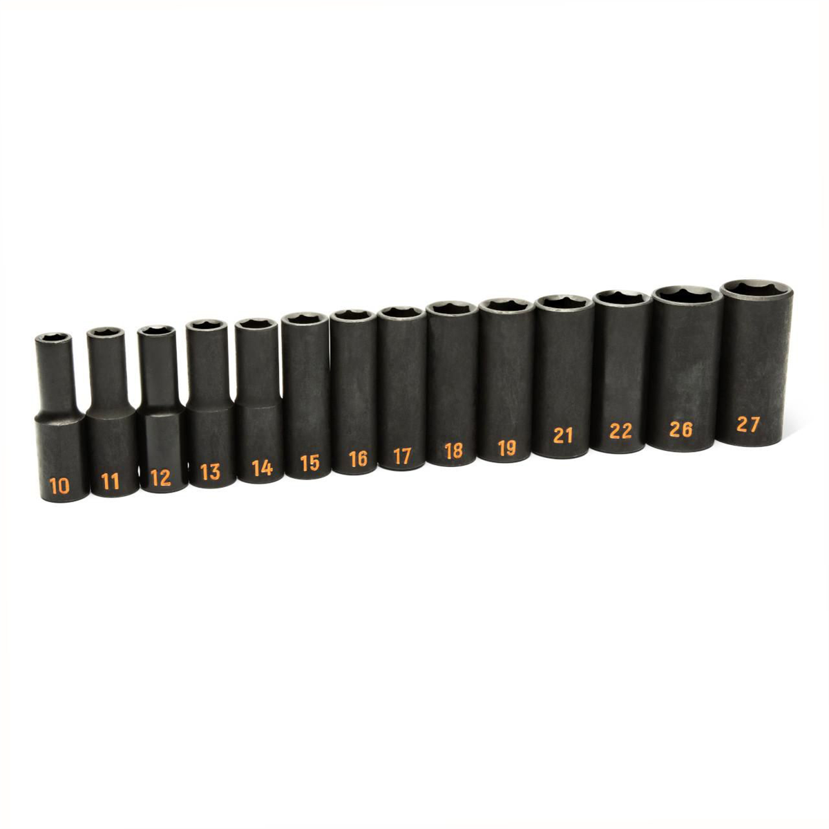 GEARWRENCH 14 Piece 1/2" Drive 6 Point Metric Hi-Viz Deep Impact Socket Set