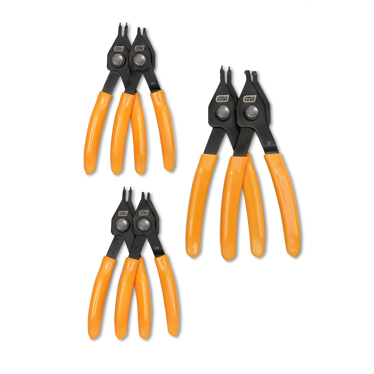 GEARWRENCH 6 Piece Convertible Push Button Snap Ring Pliers Set
