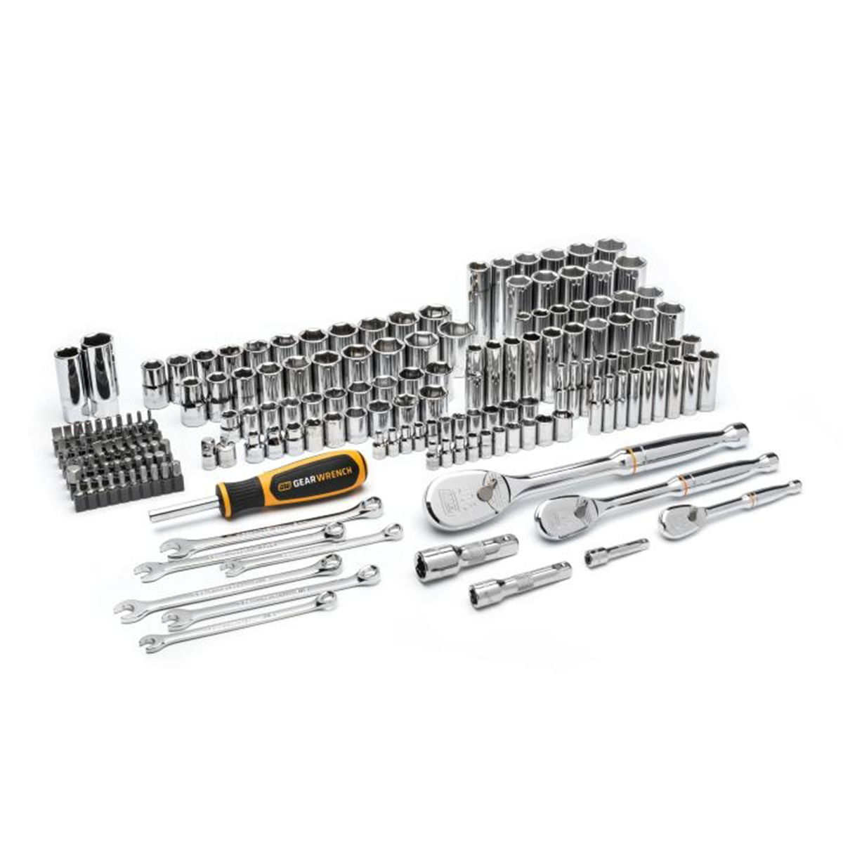 GEARWRENCH 185 Piece 1/4", 3/8” & 1/2" Drive 90T SAE/Metric Mechanics Hand Tool Set