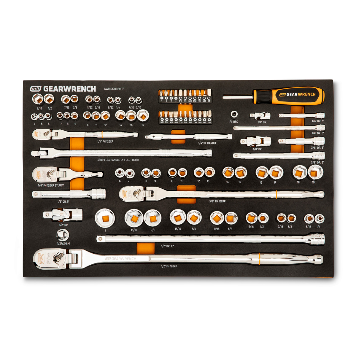 GEARWRENCH 89 Piece 1/4", 3/8" & 1/2" Drive 120XP Mechanics Tool Set in Foam Tray