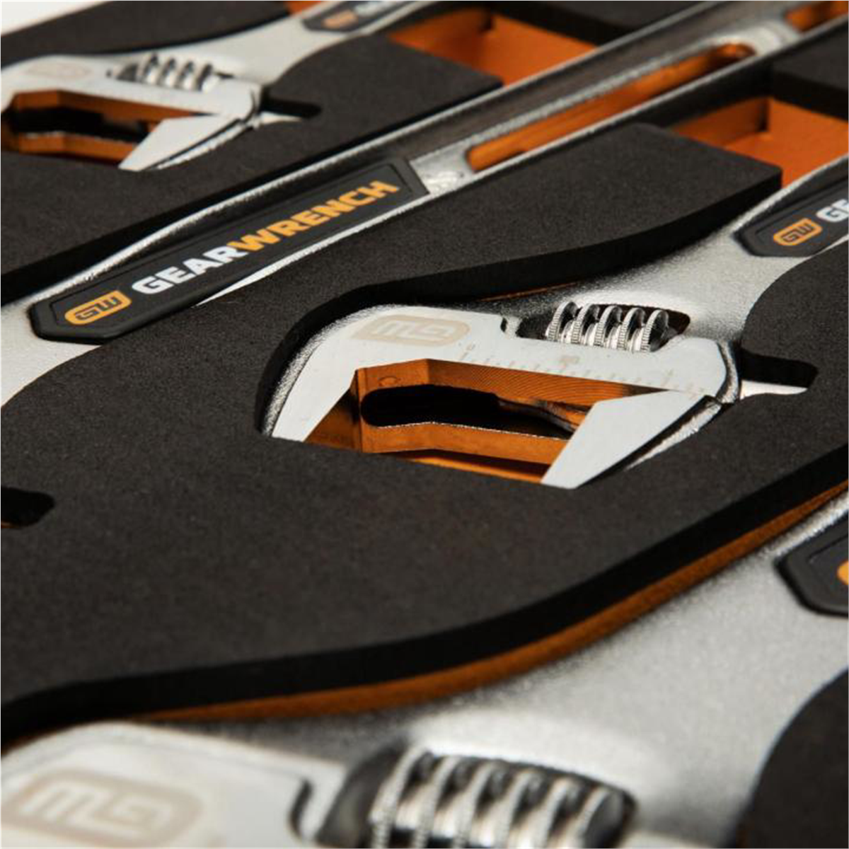 GEARWRENCH 4 Piece Adjustable Wrench Set with Foam Storage Tray