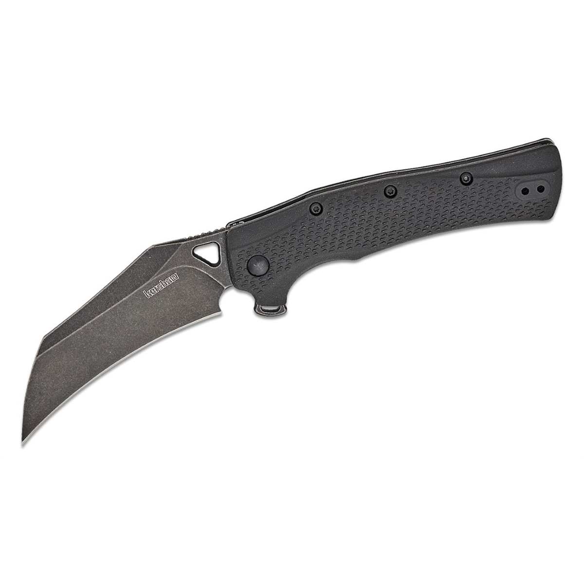 Kershaw Dawnstar Assisted Open Liner Lock Hawkbill Blade Folding Pocket Knife With Blackwash Finish- Black