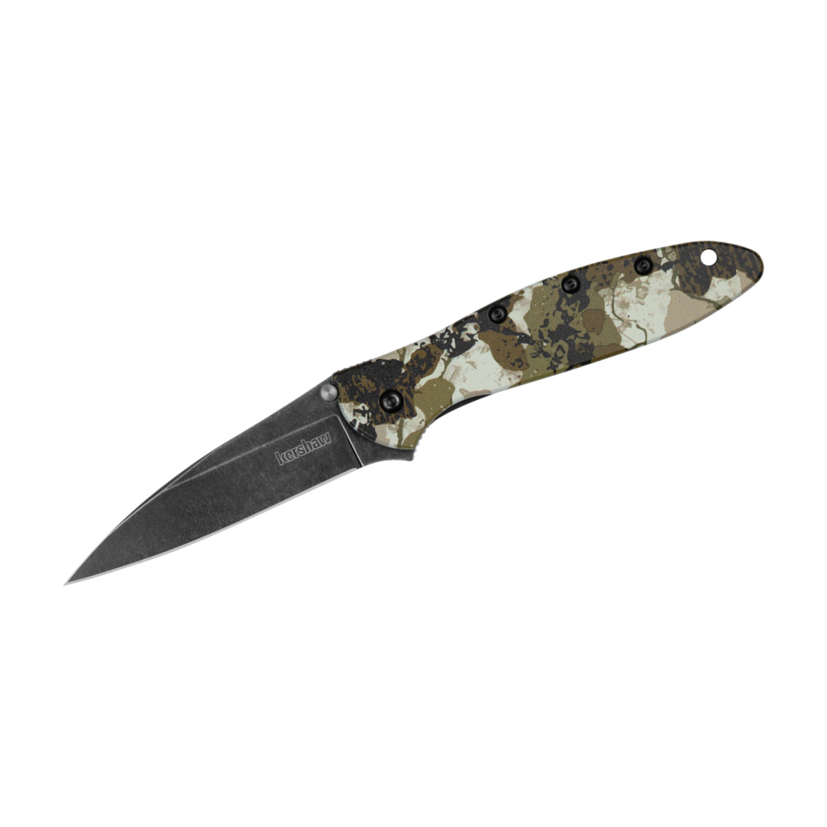 Kershaw Leek Assisted Open Liner Lock Drop Point Blade Edc Folding Pocket Knife - Kings Camo - Box