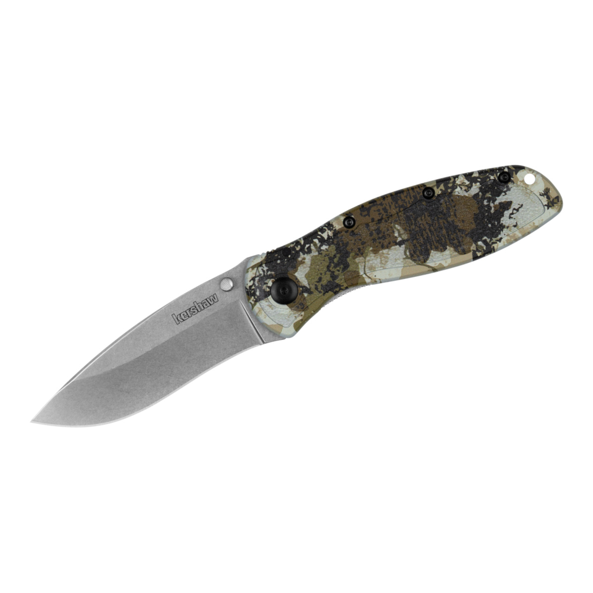 Kershaw Blur Assisted Open Inset Liner Lock Recurve Blade EDC Folding Pocket Knife  - Kings Camo