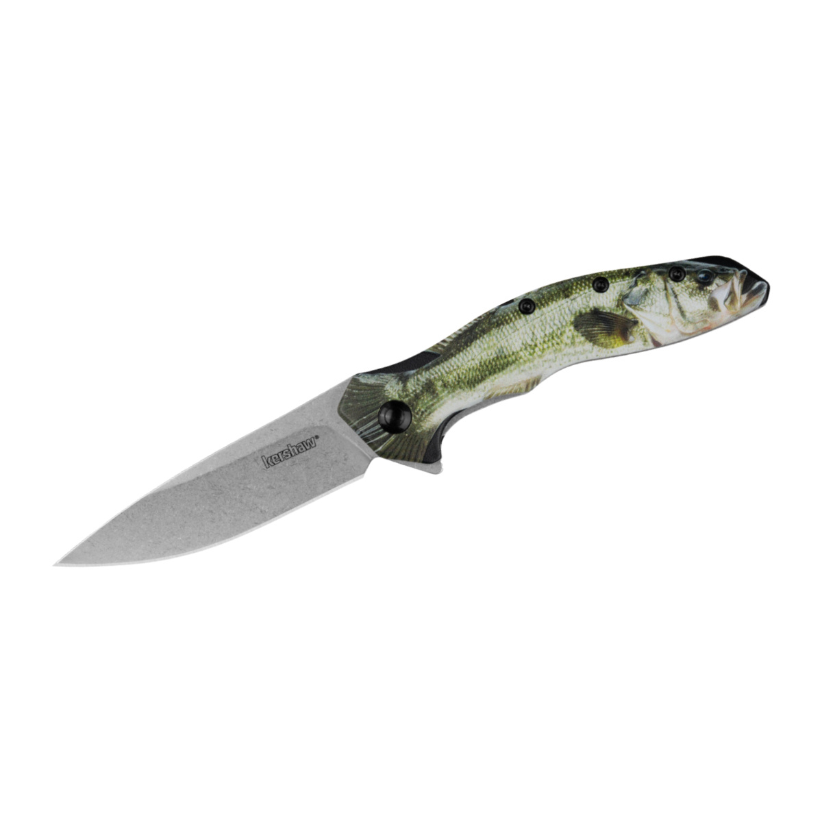 Kershaw Shoreline Assisted Open Liner Lock Drop Point Blade Edc Folding Pocket Knife- Bass