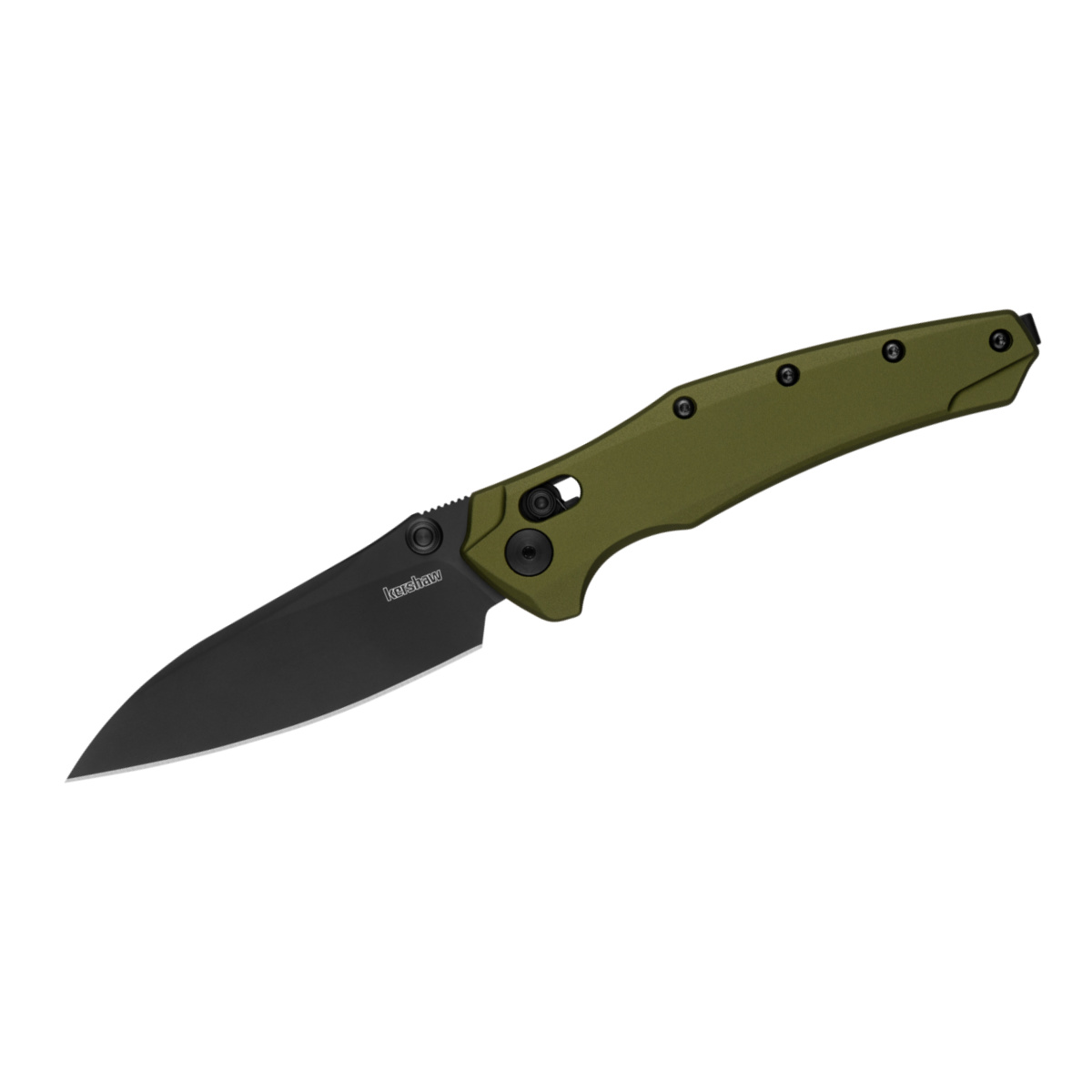 Kershaw Bareknuckle Manual DuraLock Modified Sheepsfoot Blade EDC Folding Pocket Knife - OD Green