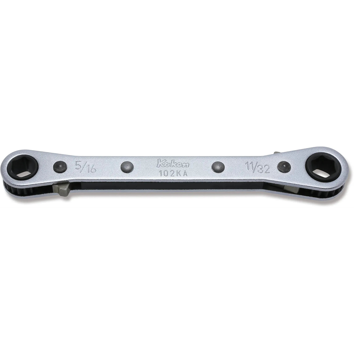 Ko-ken Usa 102ka-5/16x11/32 Ratcheting Ring Wrench 5/16x11/32 6 Point Length 134 Mm Reversible