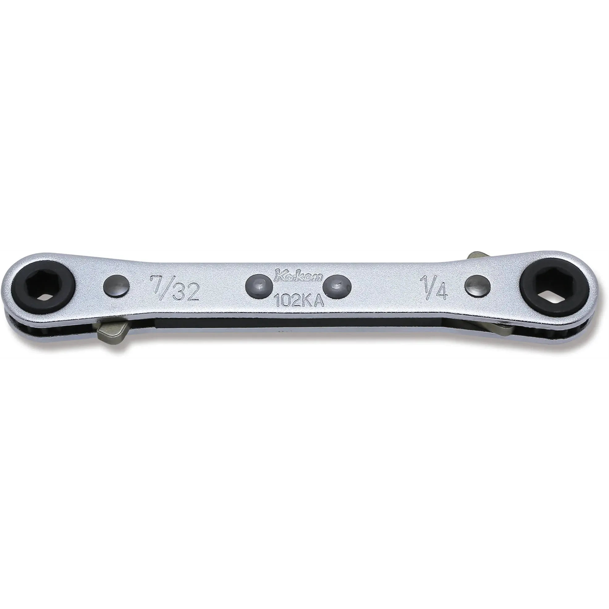 Ko-ken Usa 102ka-7/32x1/4 Ratcheting Ring Wrench 7/32x1/4 6 Point Length 108 Mm Reversible