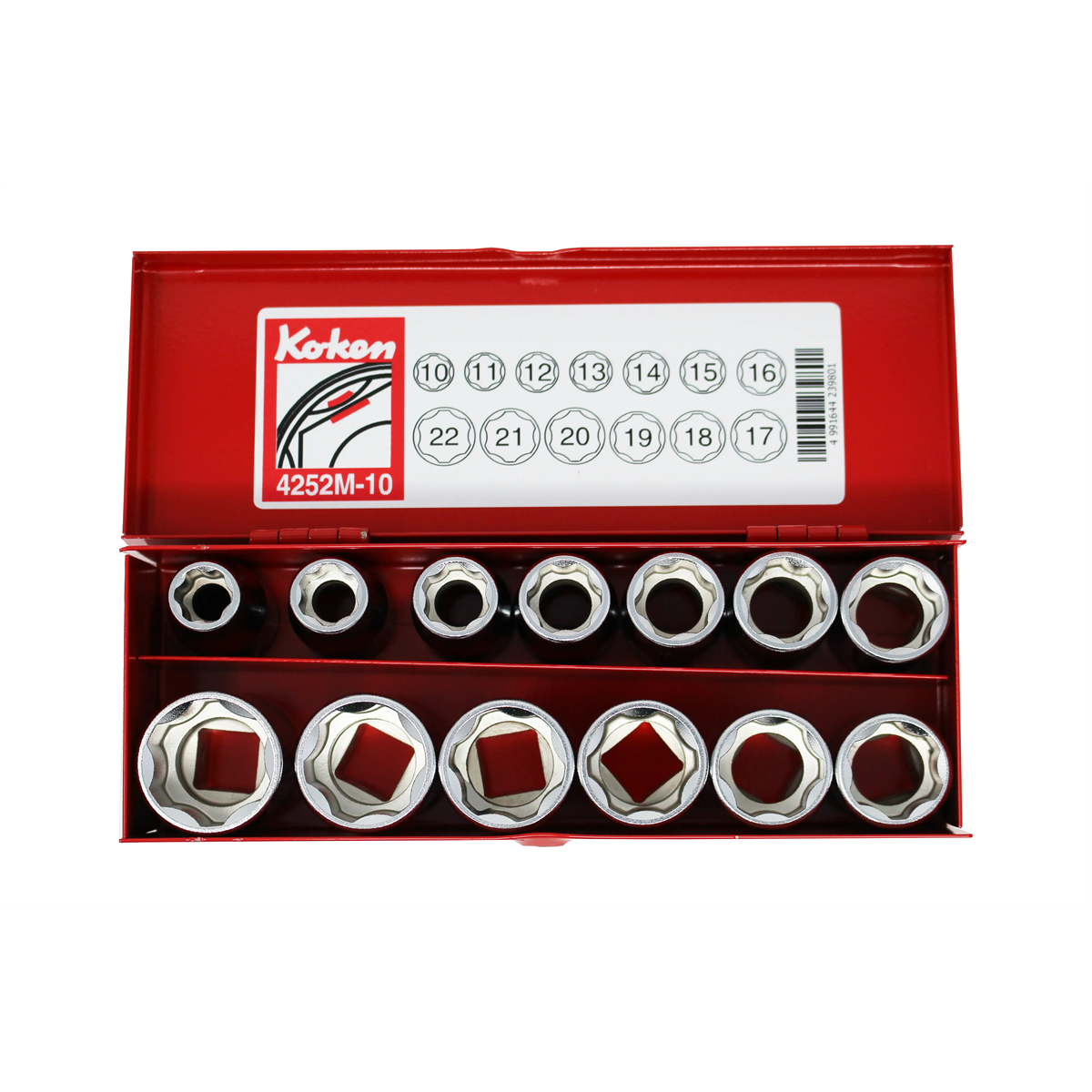 Ko-ken Usa 4252m-10 1/2 Sq. Dr. 13 Piece Surface Drive 6-point Metric Socket Set 10-22mm