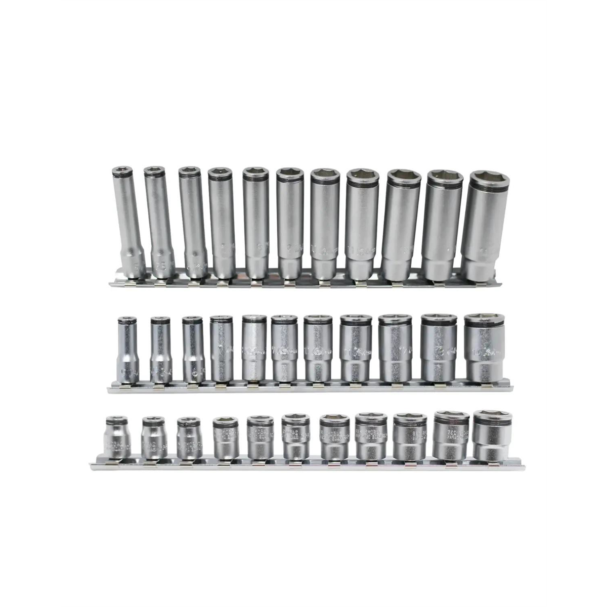 Ko-ken USA 1/4" Nut Grip Bundle with Short, Semi-Deep, and Deep 11 piece Socket Sets