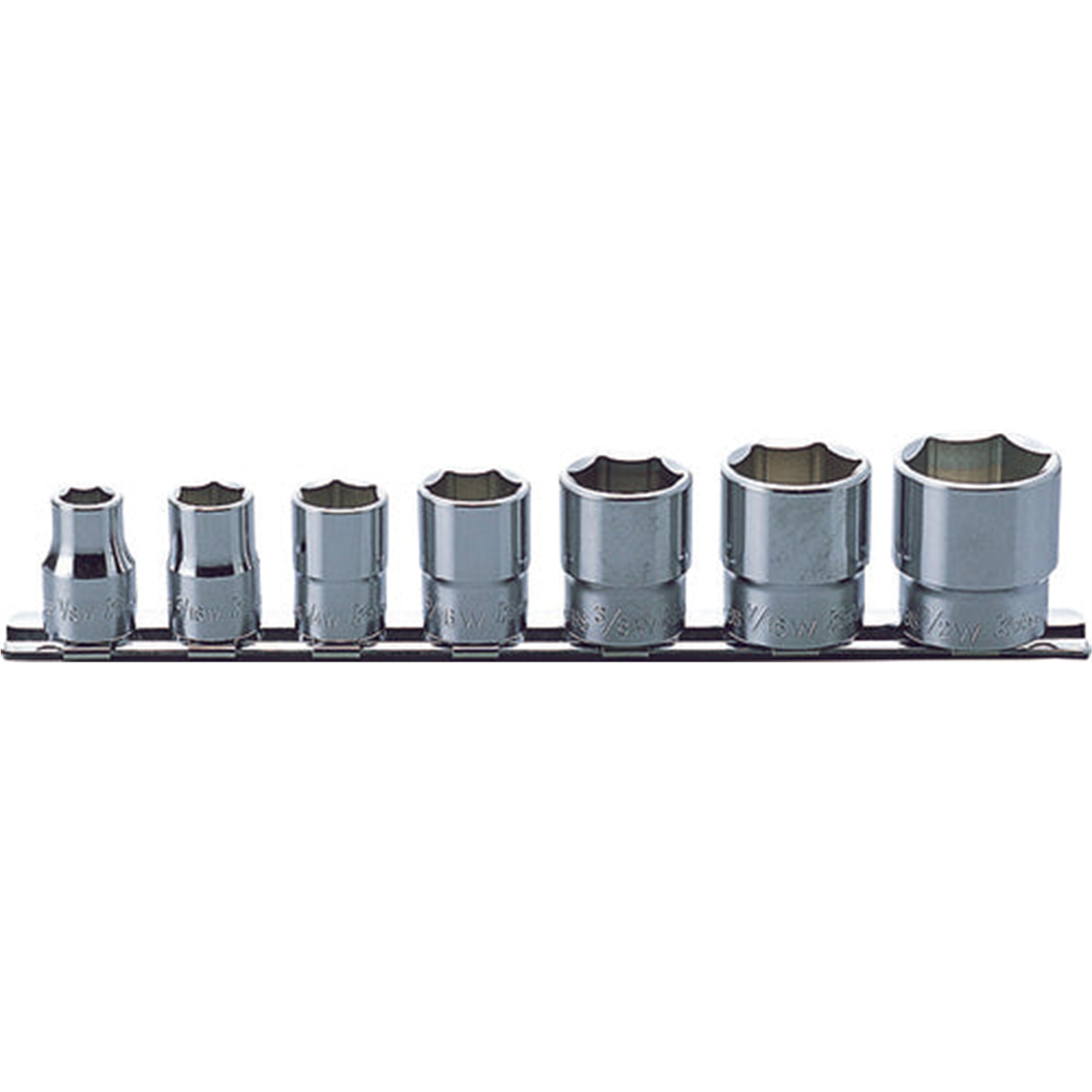 Ko-ken USA RS3400W/7 7 Piece 3/8 Sq. Dr. Whitworth, 6 Point, Chrome, SAE Socket set 1/8-1/2