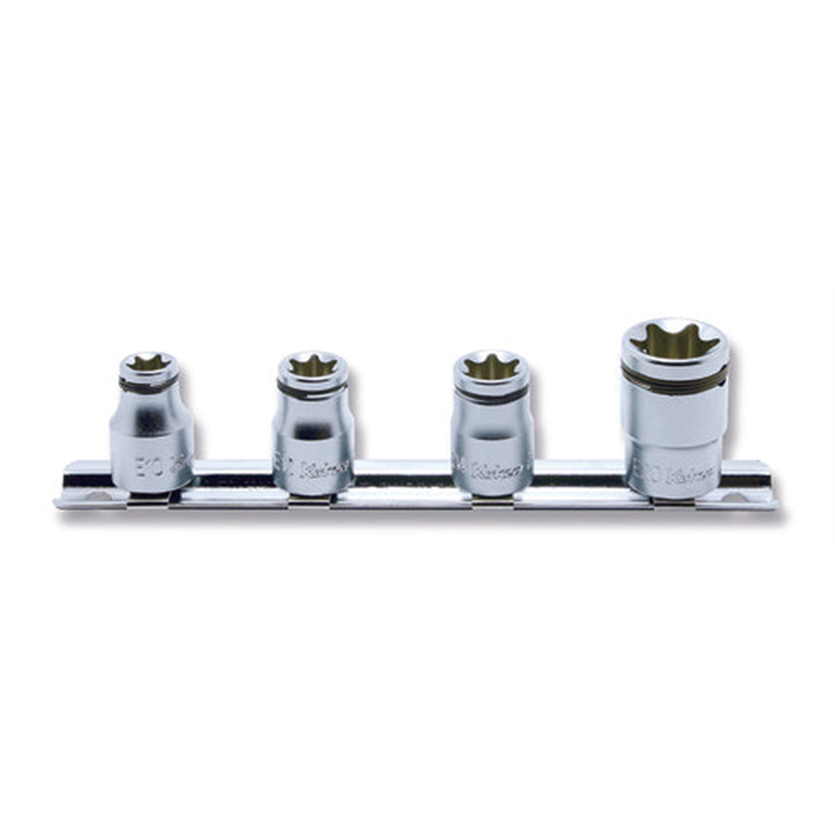 Ko-ken USA RS3425/4-2B 3/8 Sq. Dr. 4 Piece NUT GRIP® TORX® Socket set E10-E20