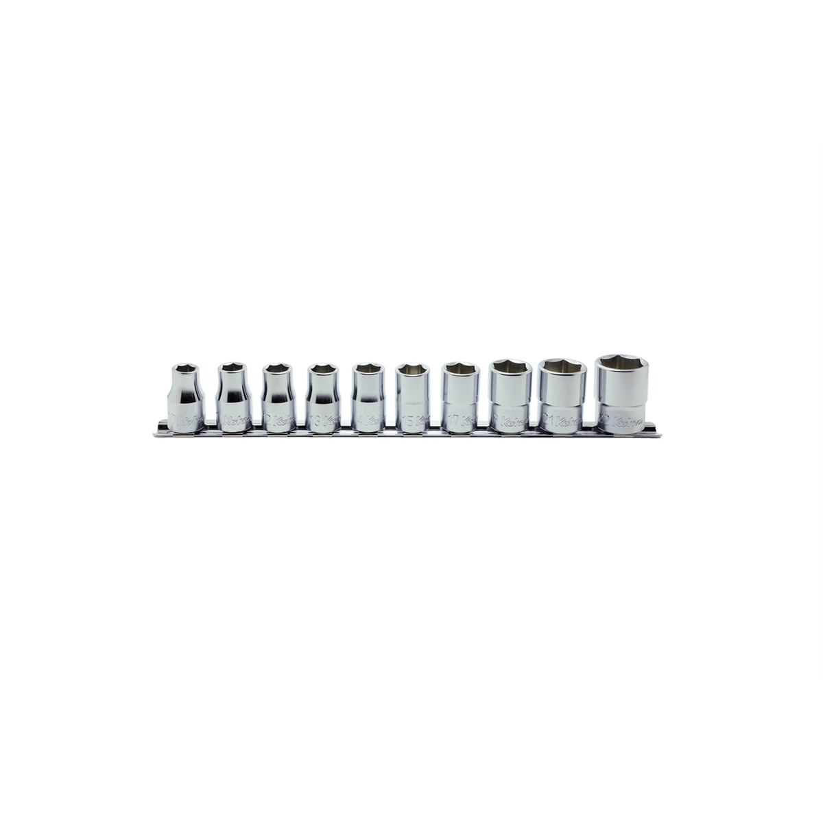 Ko-ken USA RS4405M/10 10 Piece 1/2 Sq. Dr. 12 Point, Metric, Chrome Socket Set