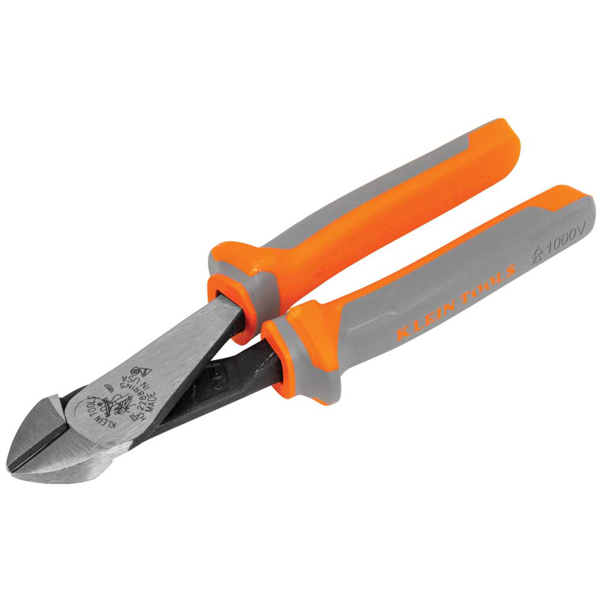 Klein Tools Diagonal Cutting Pliers, Insulated, High Leverage, 8-inch
