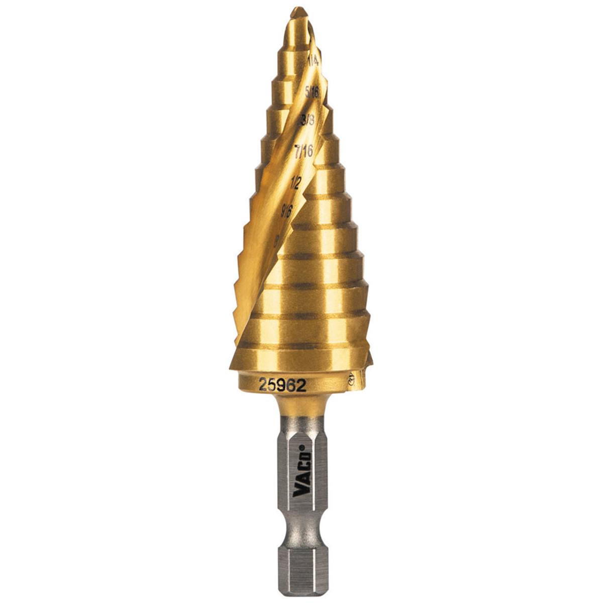 Klein Tools 12-Step Drill Bit, Double-Fluted, 3/16-Inch to 7/8-Inch