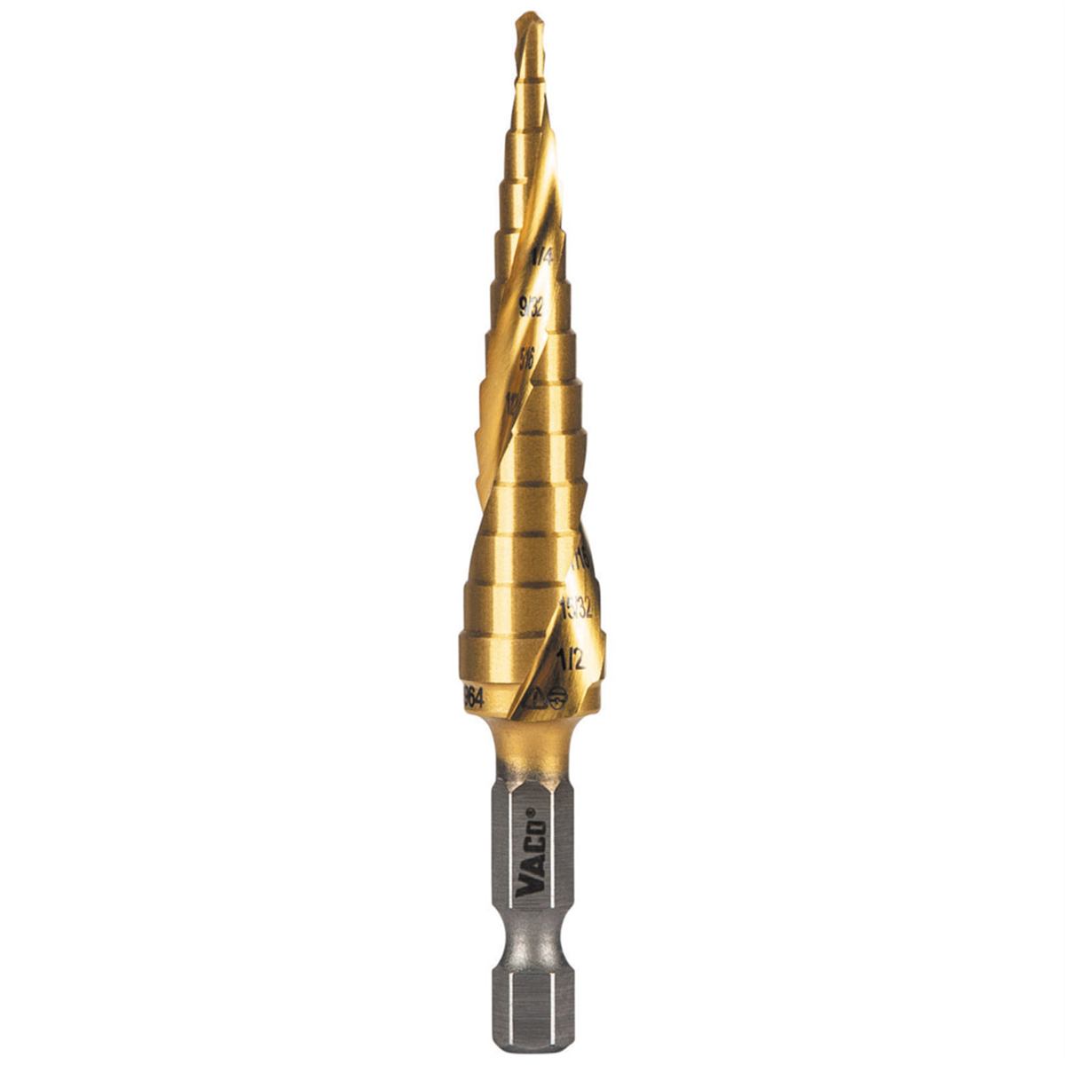 Klein Tools 13-Step Drill Bit, Double-Fluted, 1/8-Inch to 1/2-Inch
