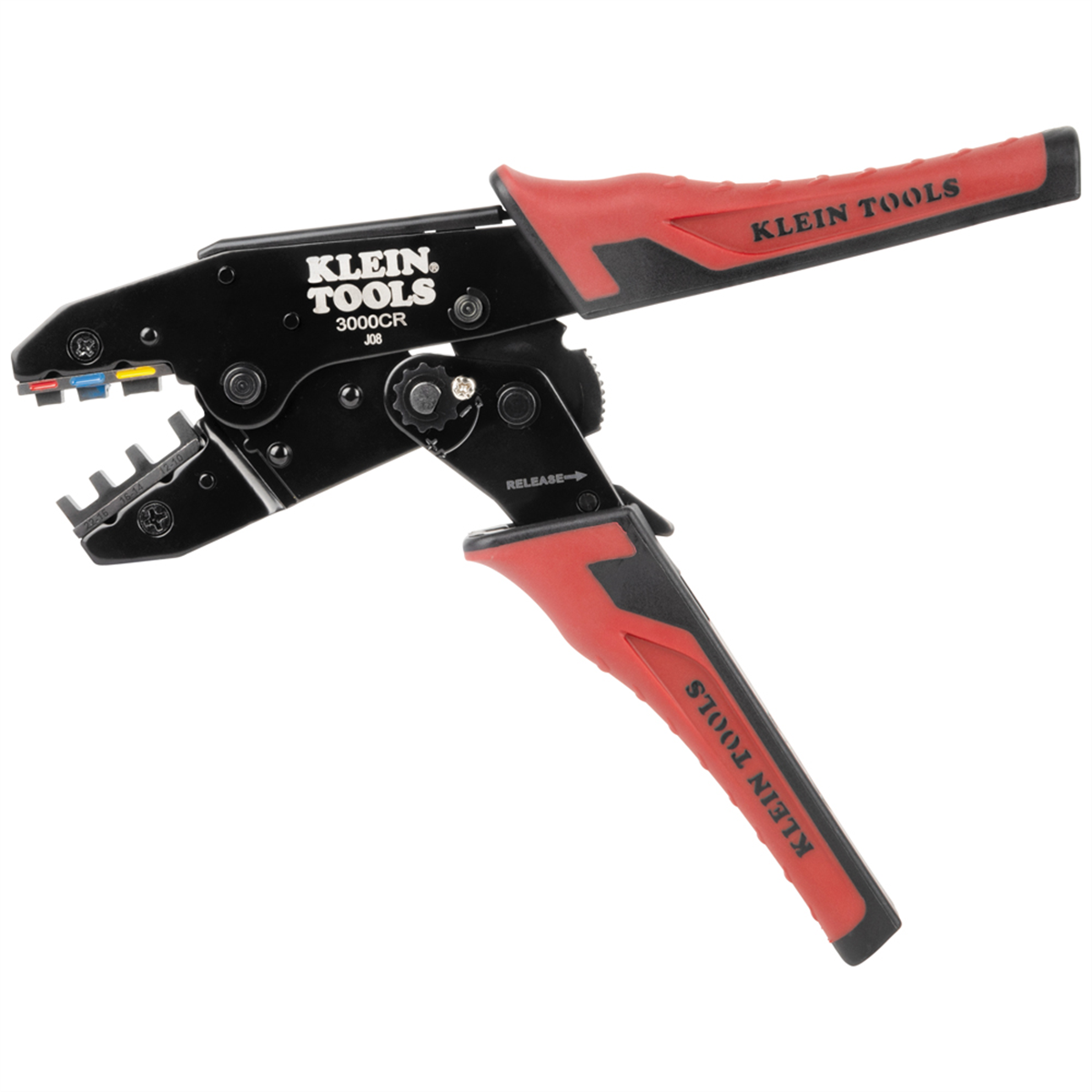 Klein Tools Ratcheting Heat Shrink Terminal Crimper, 10 to 22 AWG Wire