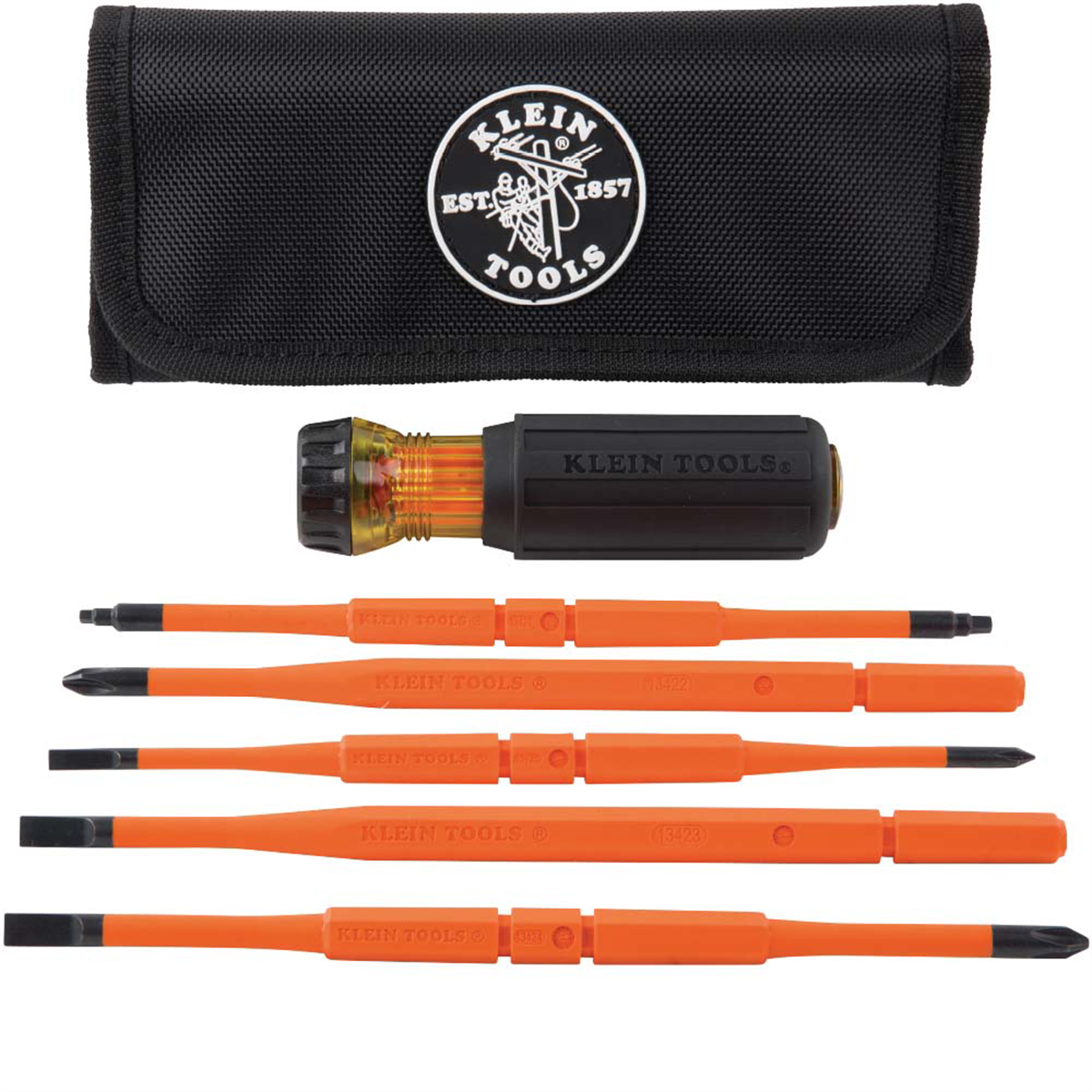 Klein Tools Flip-Blade Insulated Screwdriver, 2-in1, Ph Bit #2, Sl Bit 1/4-Inch