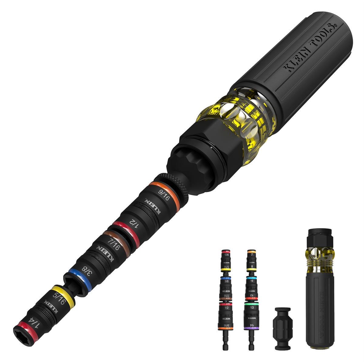 Klein Tools Magnetic Color-Coded Power Nut Setters, 6-Piece Set
