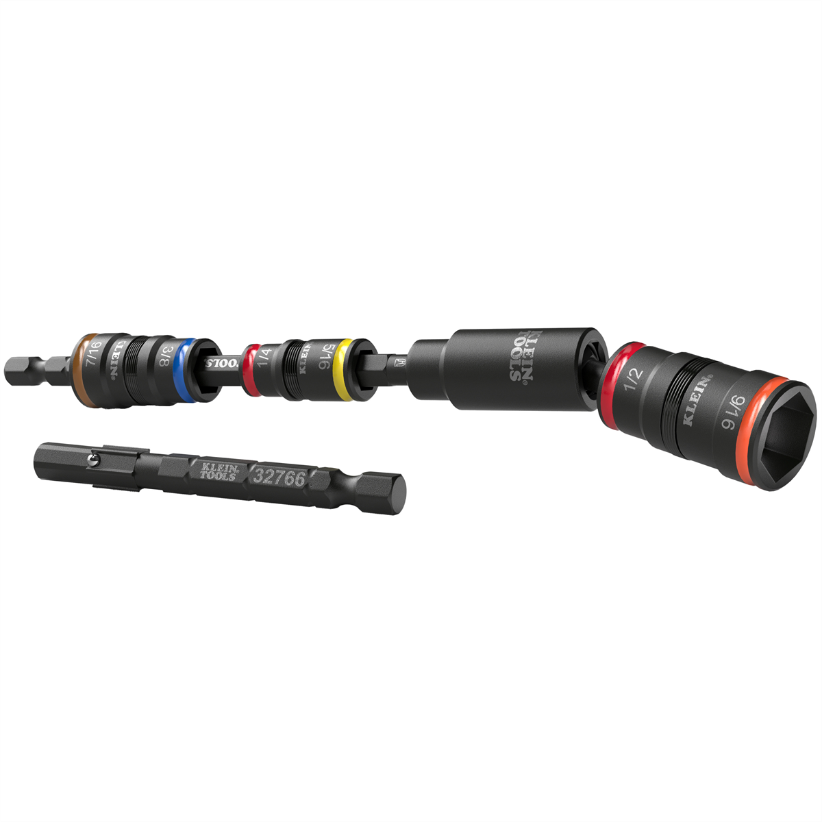 Klein Tools Impact Flip Socket Set With Swivel Adapter, 6 Piece