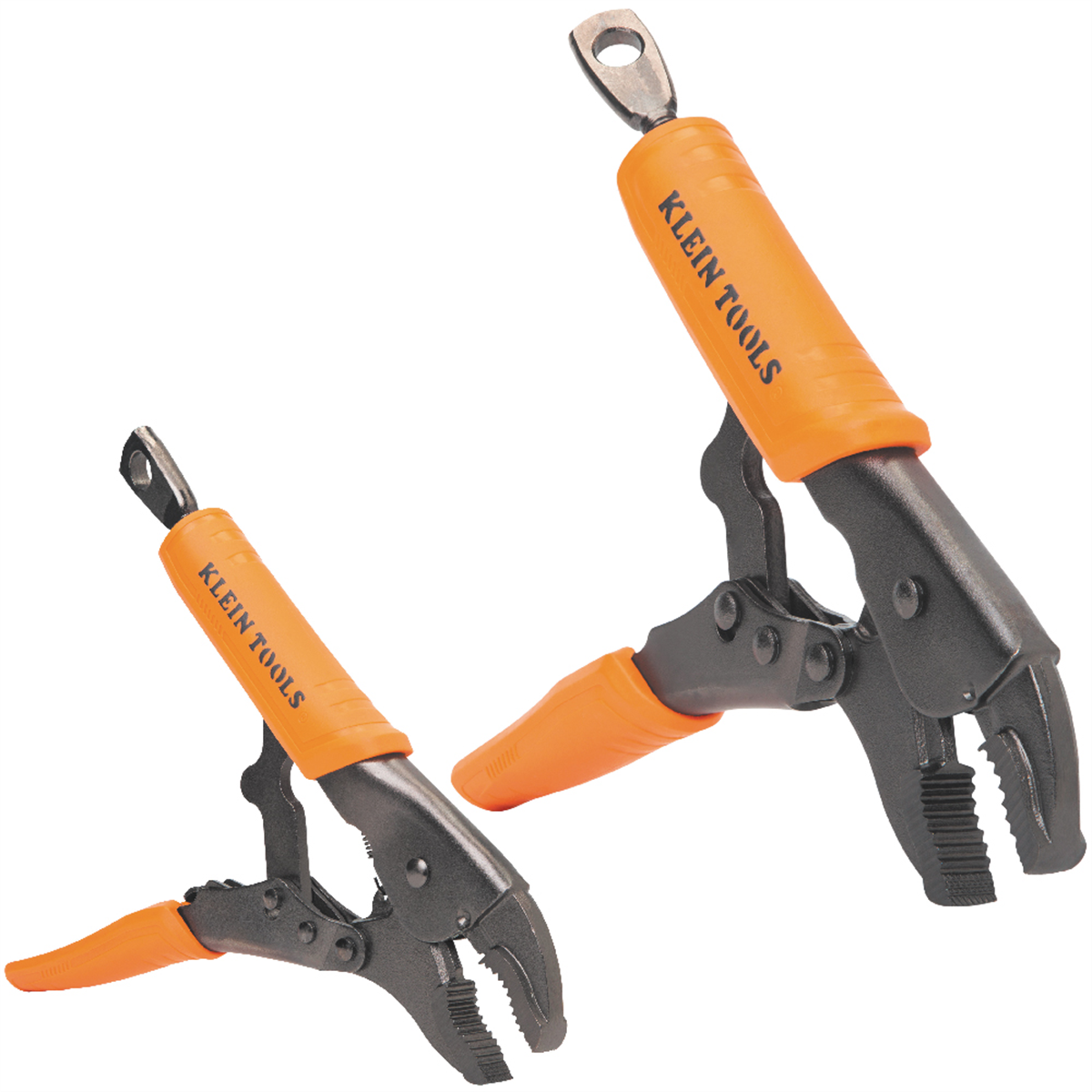 Klein Tools C-Clamp Locking Pliers with Swivel Jaws Set, 6- and 11-Inch, 2-Piece