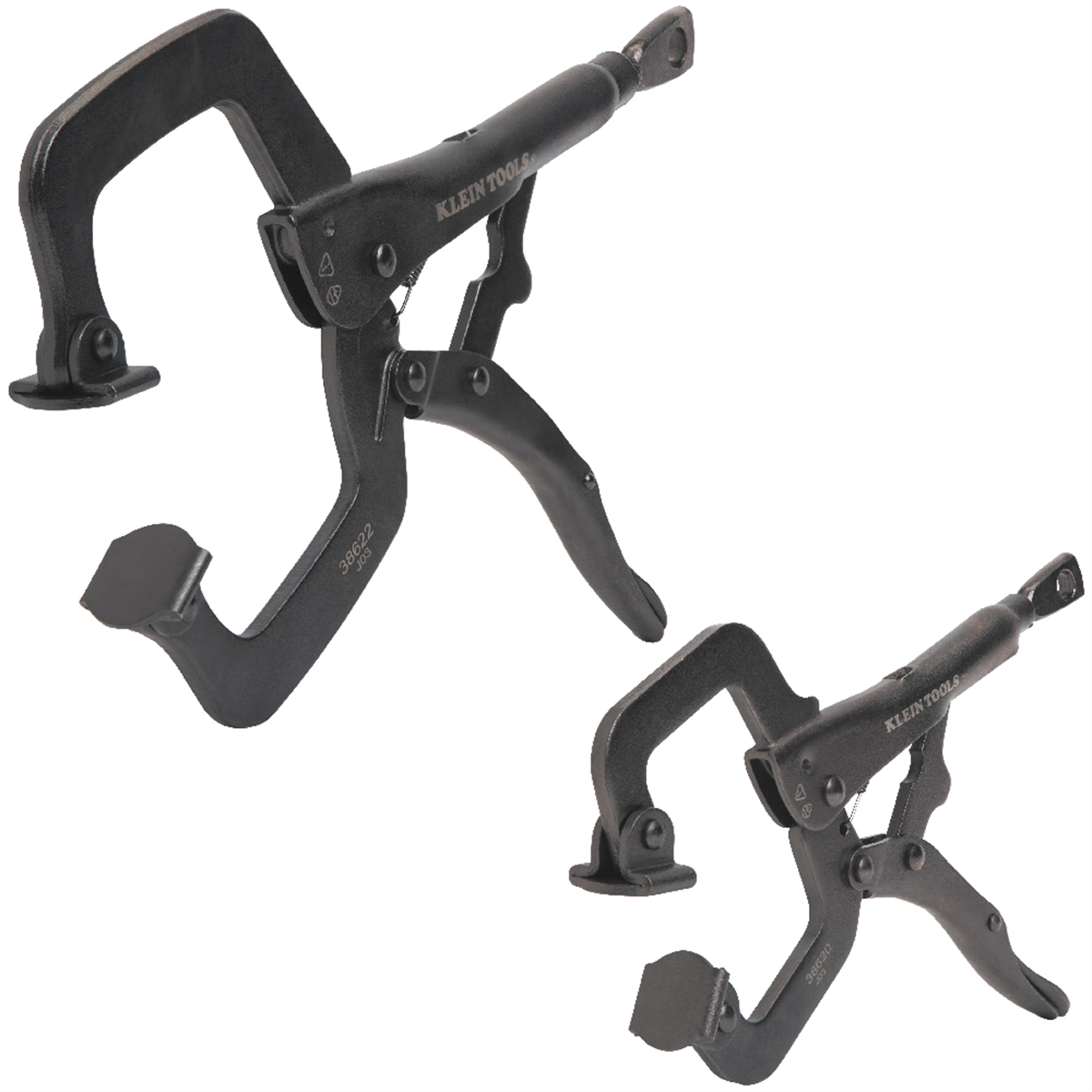 Klein Tools Locking Pliers Set, C-Clamp, Long Nose, Curved Jaw, 3-Piece