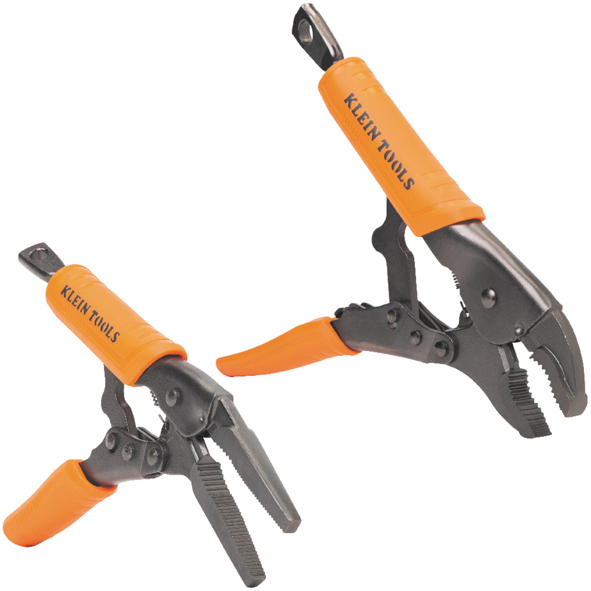 Klein Tools Locking Pliers, Long Nose 6-Inch, Curved Jaw 7- and 10-Inch, 3-Piece