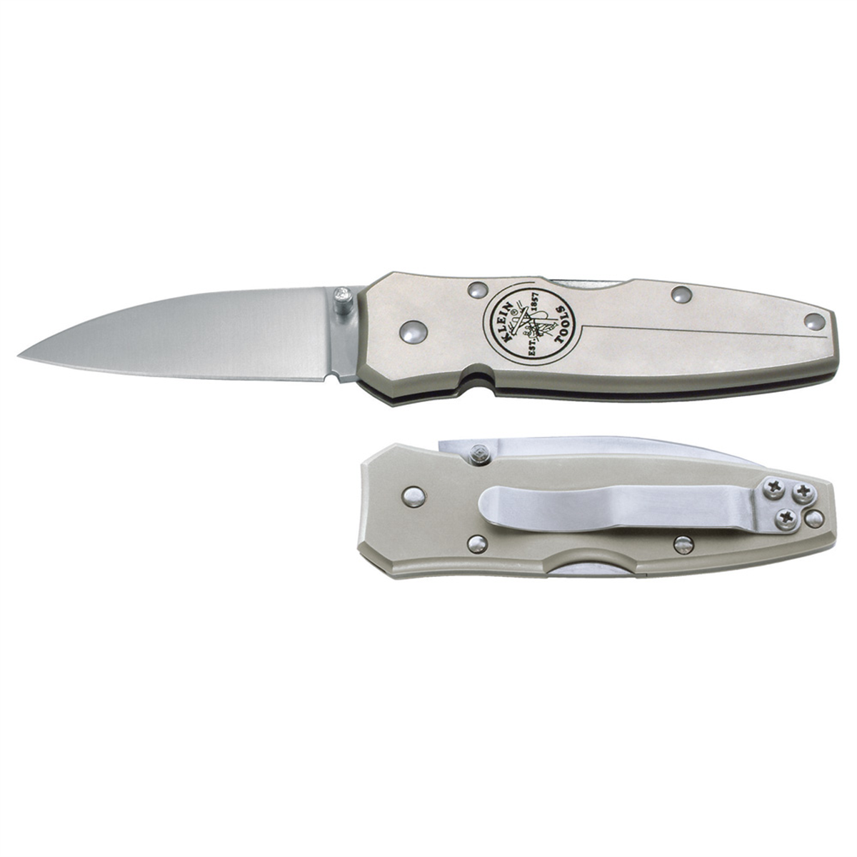 Klein Tools Lightweight Lockback Knife, 2-3/8-Inch Drop Point Blade, Black Handle
