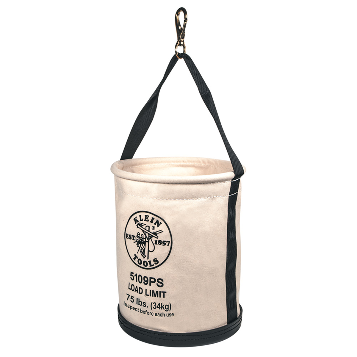 Klein Tools Canvas Bucket, All-Purpose with Drain Holes, 12-Inch