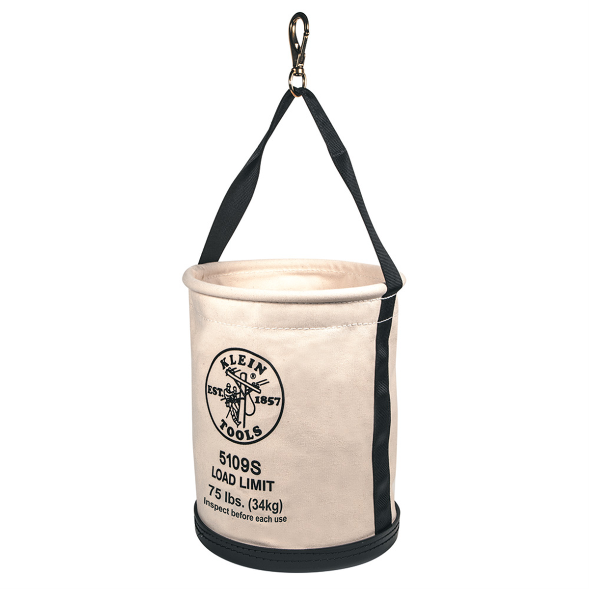 Klein Tools Utility Bucket, Vinyl Tool Bucket with Swivel Snap, 12-Inch