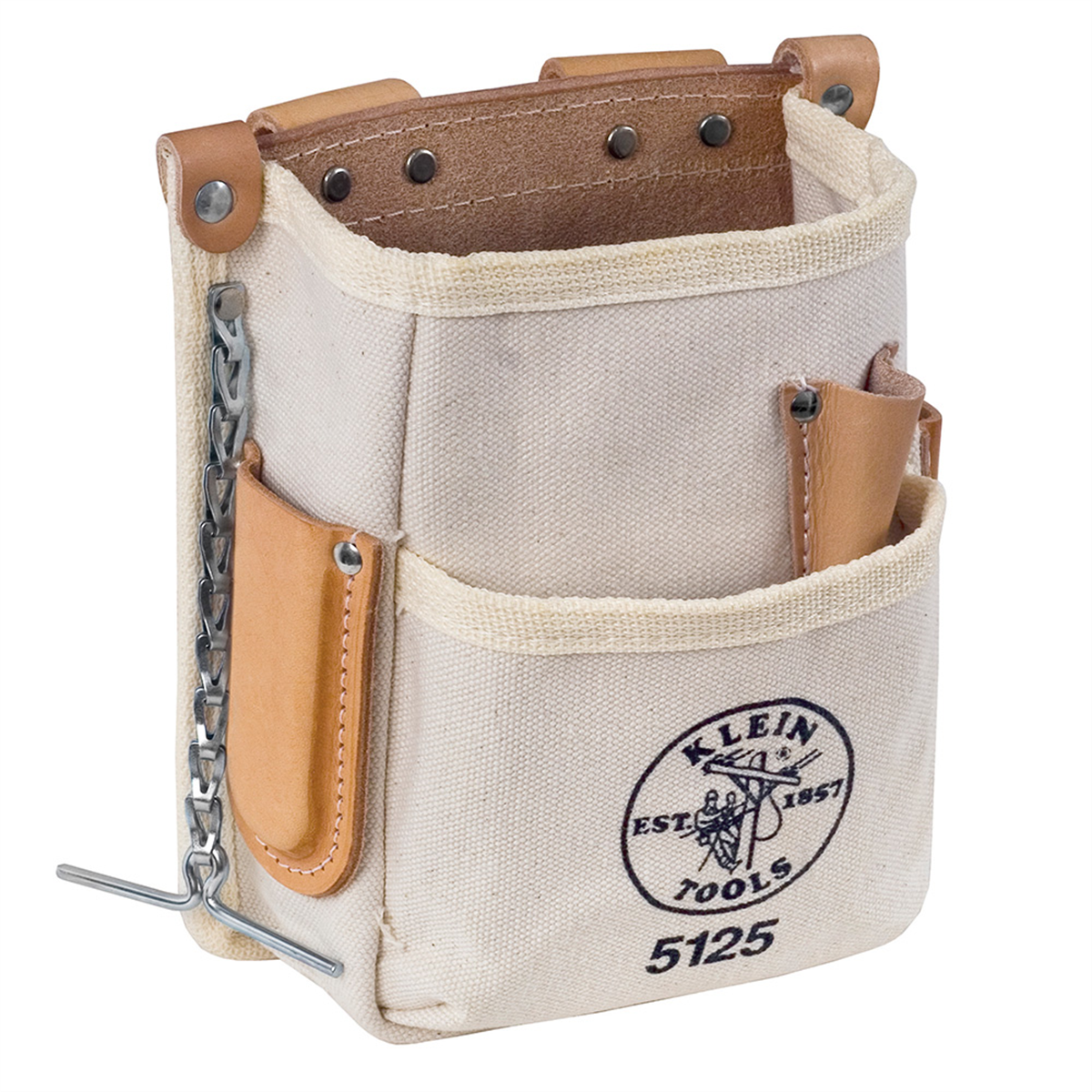 Klein Tools Leather Tool Pouch with Knife Snap, 5-Pocket