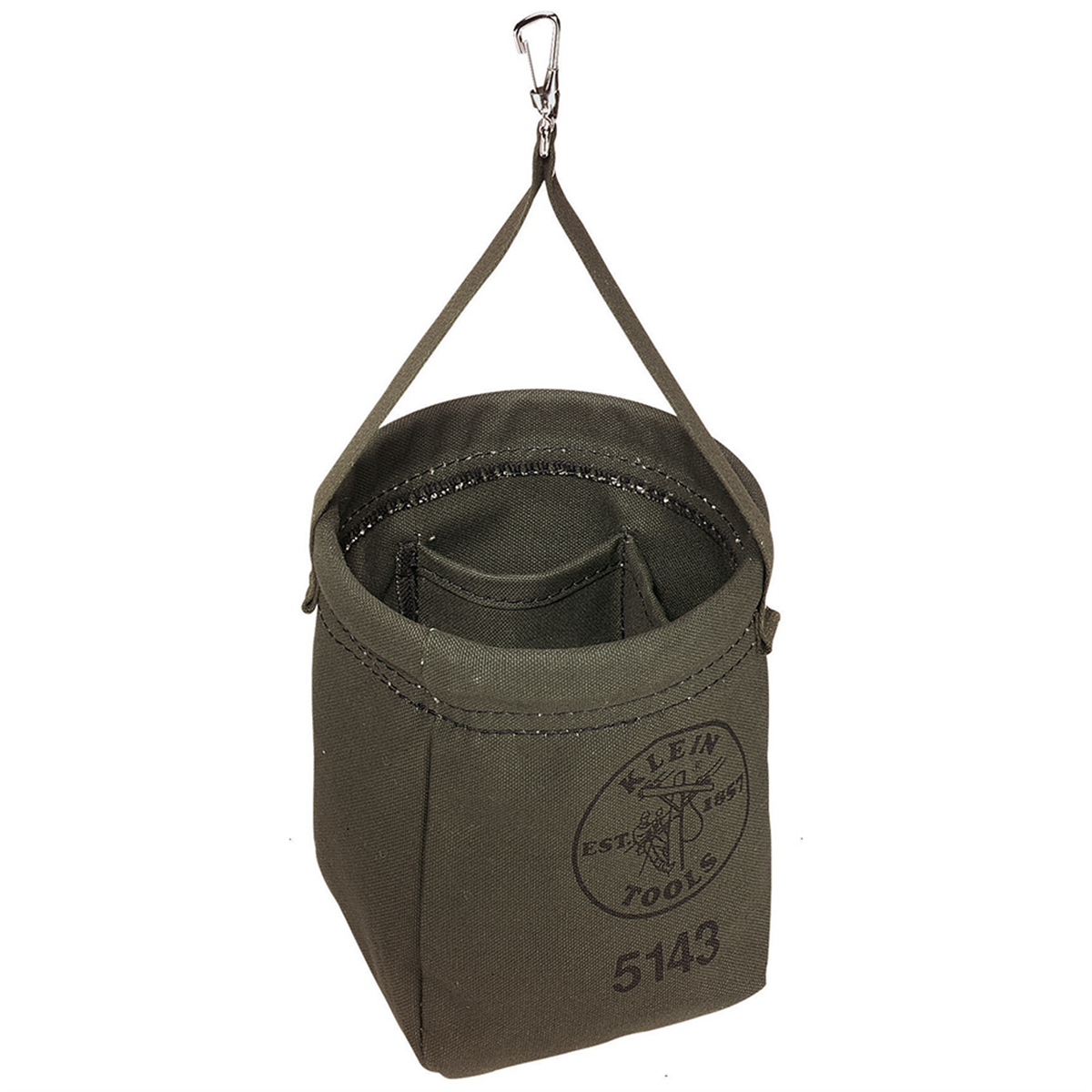 Klein Tools Canvas Bucket, 15 Interior Pocket Aerial Oval Bucket