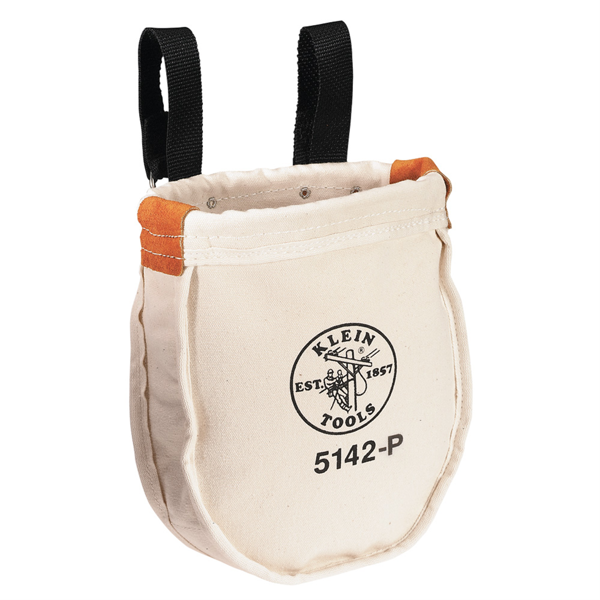 Klein Tools Canvas Bucket, 15-Pocket Aerial Oval Bucket with Hooks