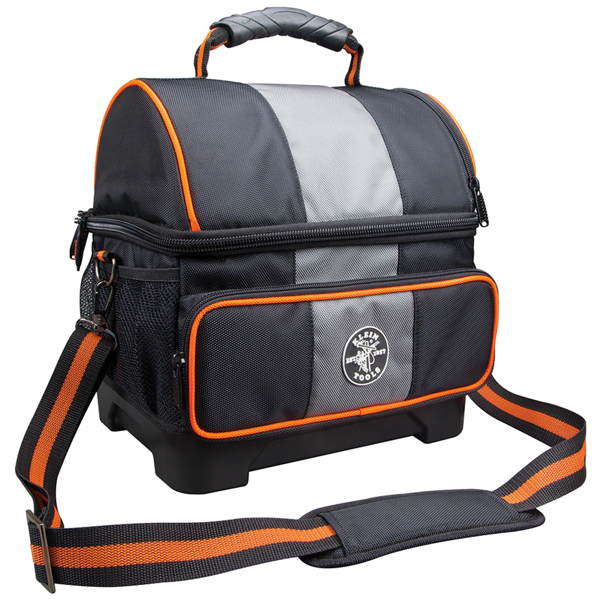 Klein Tools Double Zipper Bag, 12 x 7-Inch, Gray