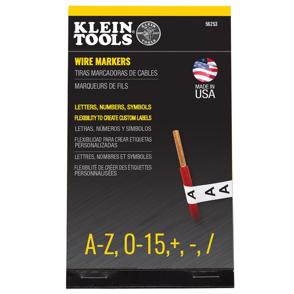 Klein Tools Wire Marker Book, 120/240V 3 Phase 1-48