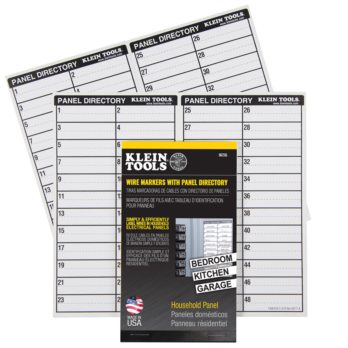 Klein Tools Wire Marker Book, Black Letters, Numbers, and Symbols