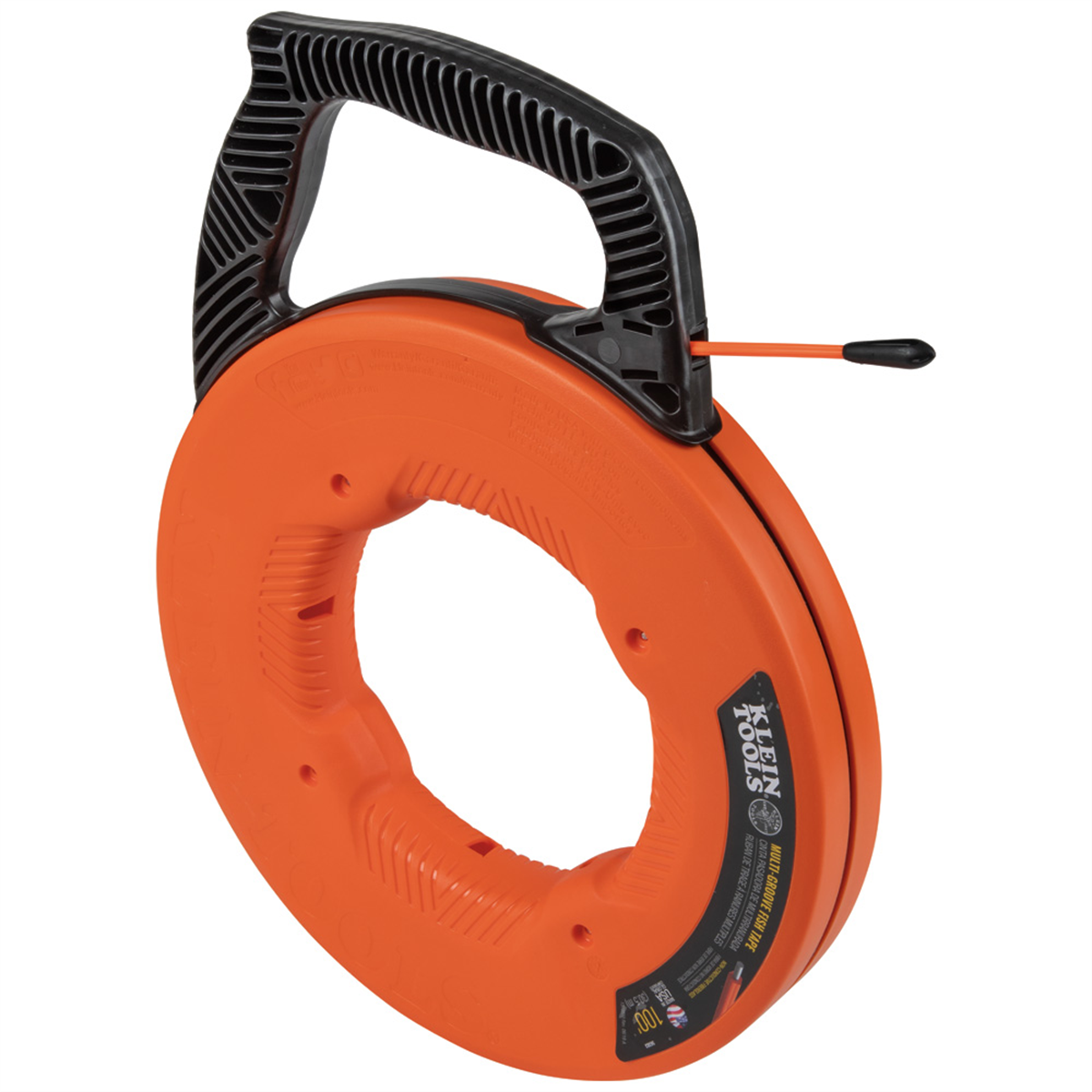 Klein Tools Multi-Groove Fiberglass Fish Tape with Spiral Steel Leader, 100-Foot