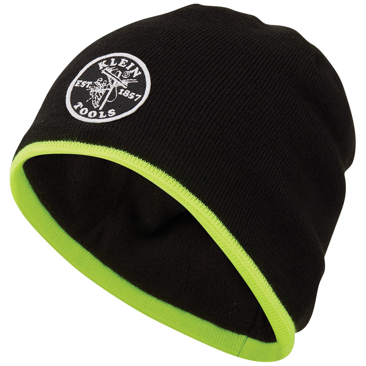 Klein Tools Heavy Knit Hat, Black, Vintage Patch Logo