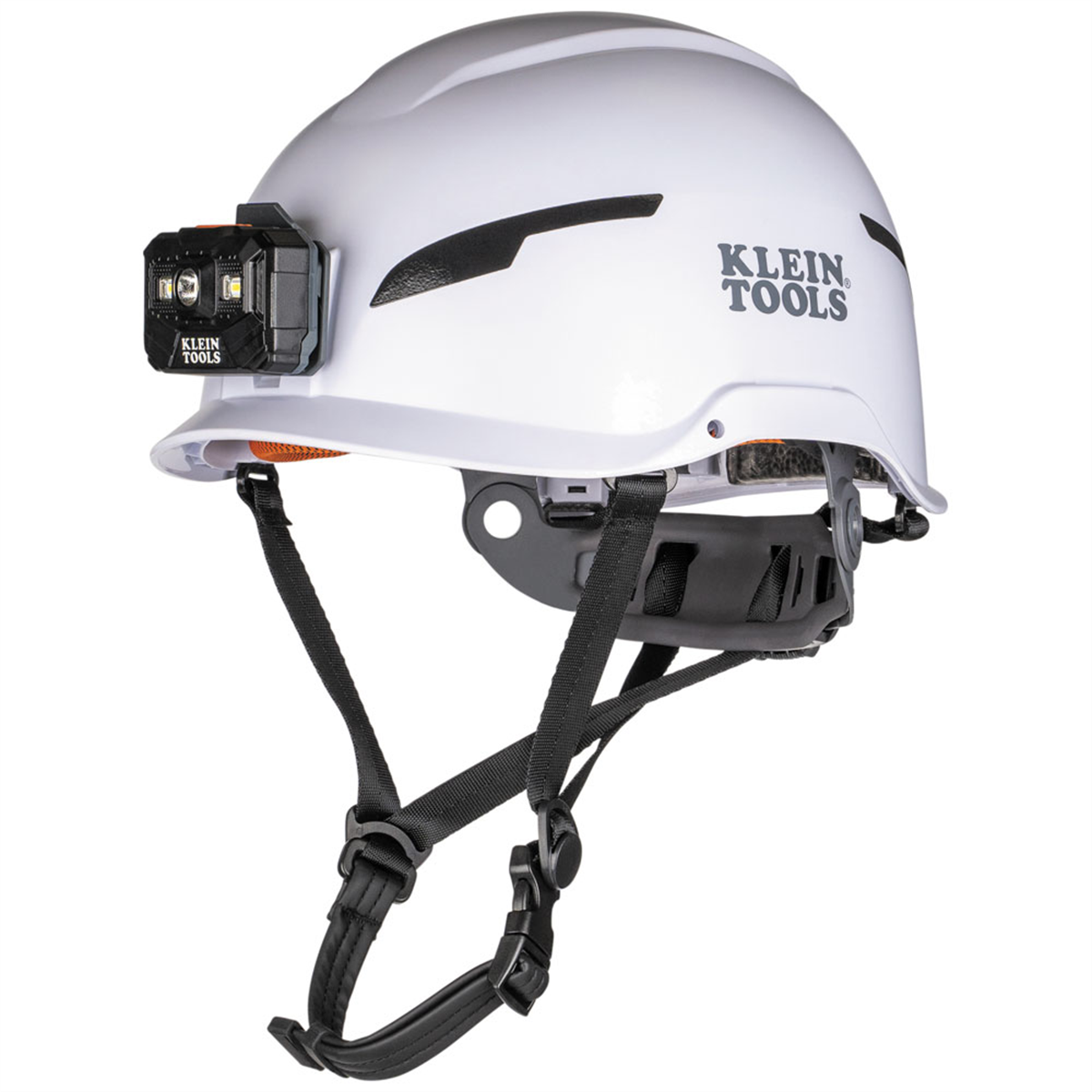Klein Tools Safety Helmet, Premium KARBN&trade; Pattern, Vented, Class C, Headlamp